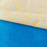 Combinación Azul con zigzag pequeño en amarillo y blanco