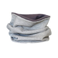 Cuello polar blanco y gris con un punto brillante