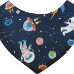 babero infantil azul de astronautas