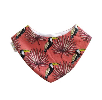 Babero absorbente de tucanes en rojo