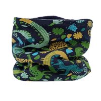 Cuello polar en azul y verde de animales salvajes