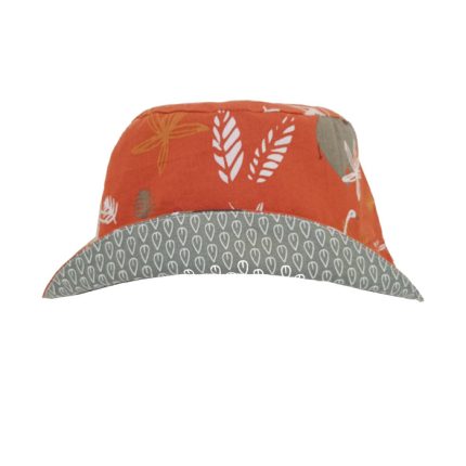 Gorro reversible de animales salvajes en color naranja tierra