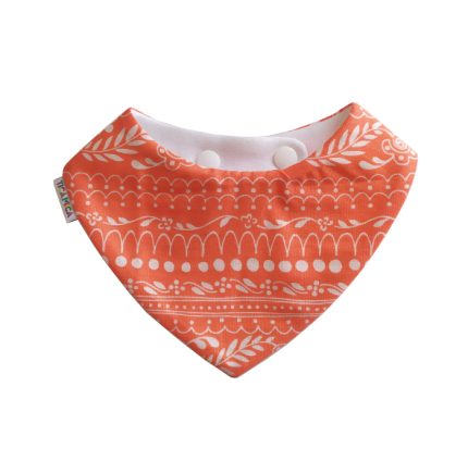 Babero absorbente de motivos florales en naranja