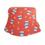 Gorro reversible de gatos en rojo